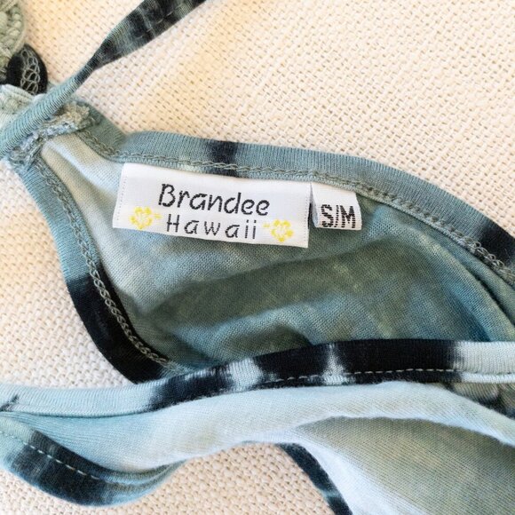 Brandee Hawaii Tie Dye Midi Dress Small Braided T-Back Boho Beach Coverup - Picture 3 of 4